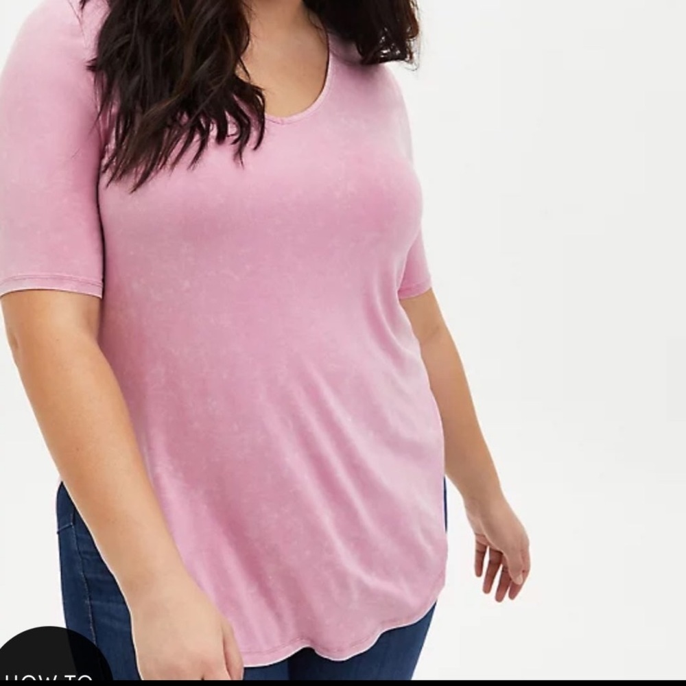 Torrid Blush Mineral Wash Tunic Tee - Picture 2 of 3